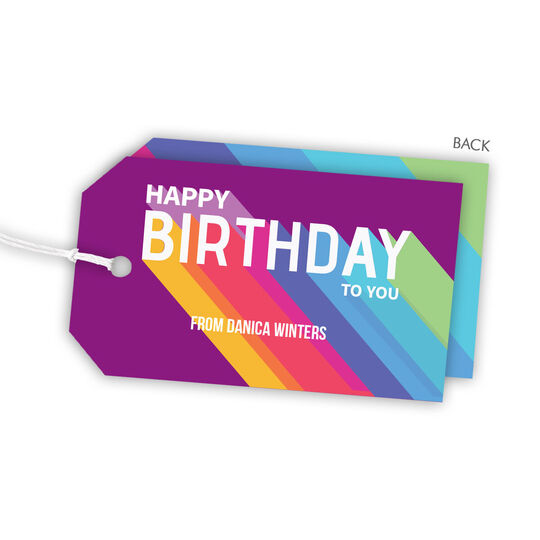 Colorful Happy Birthday Hanging Gift Tags